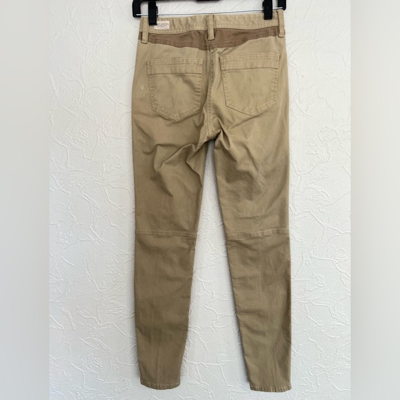 WOMENS ARMANI EXCHANGE KHAKI PATCHWORK KNEE CHINO SIZE 0 CLEAN 28” INSEAM - Picture 2 of 9